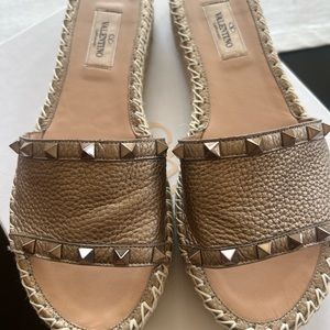 Gold Valentino platform shoes